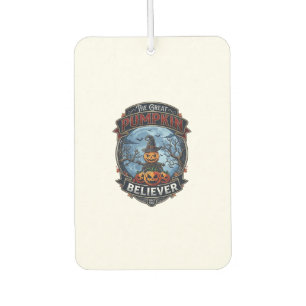 Great Pumpkin Believer Scarecrow Witch Hat Hallowe Car Air Freshener