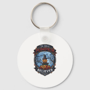 Great Pumpkin Believer Scarecrow Witch Hat Hallowe Key Ring