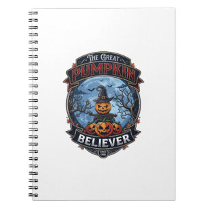 Great Pumpkin Believer Scarecrow Witch Hat Hallowe Notebook