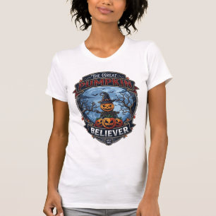 Great Pumpkin Believer Scarecrow Witch Hat Hallowe T-Shirt