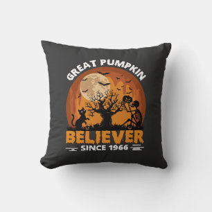 Great Pumpkin Believer Since Halloween Skeleton Ca Cushion