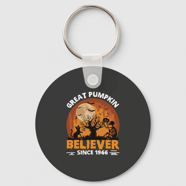 Great Pumpkin Believer Since Halloween Skeleton Ca Key Ring (Front)