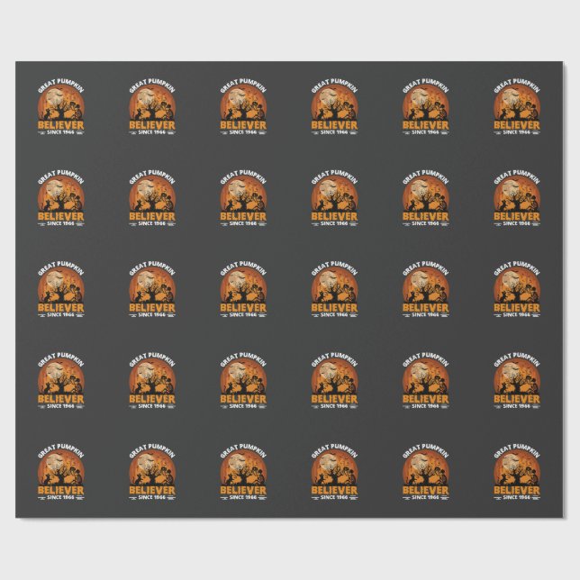 Great Pumpkin Believer Since Halloween Skeleton Ca Wrapping Paper (Flat)