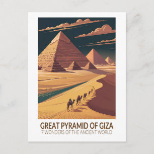 Great Pyramid of Giza Seven Wonders of the World Postcard