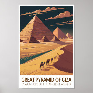 Great Pyramid of Giza Seven Wonders of the World Poster