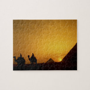 Great Pyramids of Giza, Egypt at sunset Jigsaw Puzzle