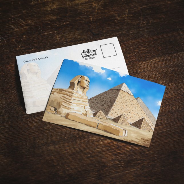Great Pyramids of Giza Egypt Watercolor Postcard (Creator Uploaded)