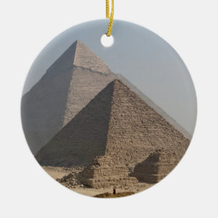 Great Pyramids of Giza under clear blue, Egypt Ceramic Tree Decoration
