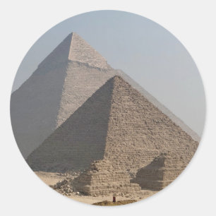 Great Pyramids of Giza under clear blue, Egypt Classic Round Sticker