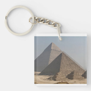 Great Pyramids of Giza under clear blue, Egypt Key Ring