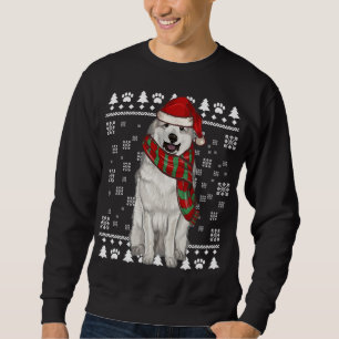 Great Pyrenee Dog Santa Hat Xmas Ugly Christmas Sweatshirt