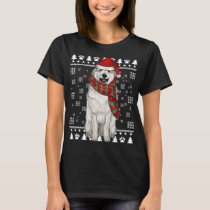 Great Pyrenee Dog Santa Hat Xmas Ugly Christmas T-Shirt