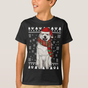 Great Pyrenee Dog Santa Hat Xmas Ugly Christmas T-Shirt