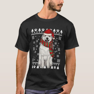 Great Pyrenee Dog Santa Hat Xmas Ugly Christmas T-Shirt