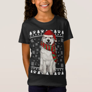 Great Pyrenee Dog Santa Hat Xmas Ugly Christmas T-Shirt