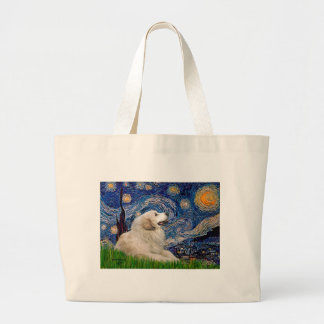 Great Pyrenees 2 - Starry Night Large Tote Bag