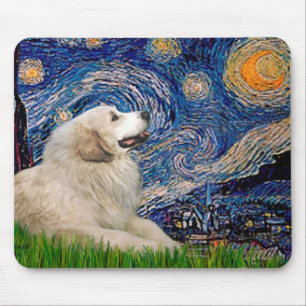 Great Pyrenees 2 - Starry Night Mouse Mat