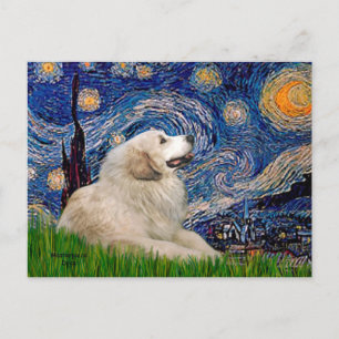Great Pyrenees 2 - Starry Night Postcard