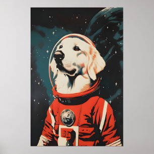Great Pyrenees Astronaut Poster, Great Pyrenees Poster