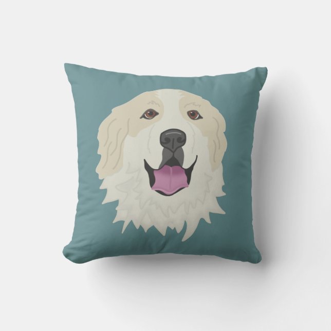 Great Pyrenees Badger Markings  Cushion (Front)