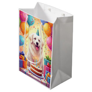 Great Pyrenees Birthday Celebration Medium Gift Bag