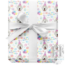 Great Pyrenees Birthday Gift Wrapping Paper White