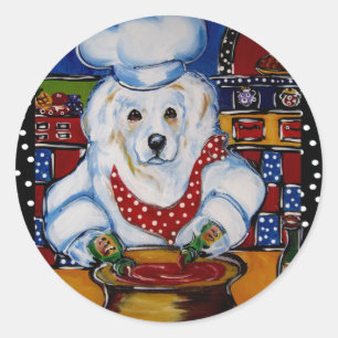 Great Pyrenees Chef Classic Round Sticker