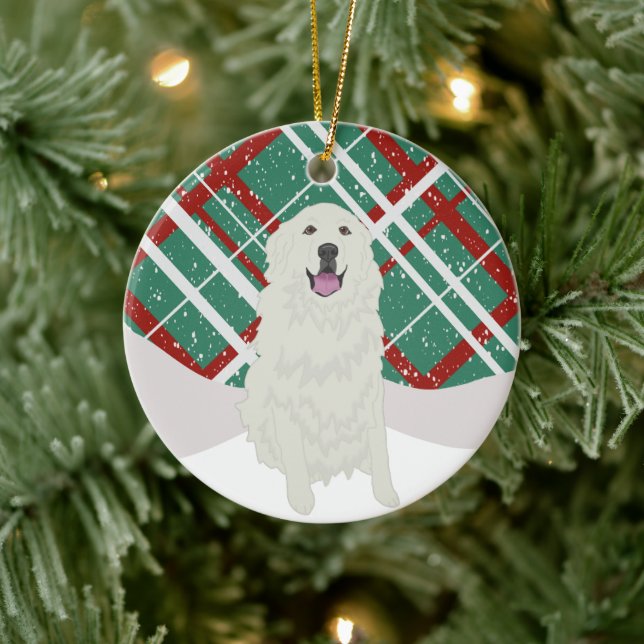 Great Pyrenees Christmas  Ceramic Tree Decoration (Tree)
