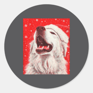 Great Pyrenees Christmas Classic Round Sticker