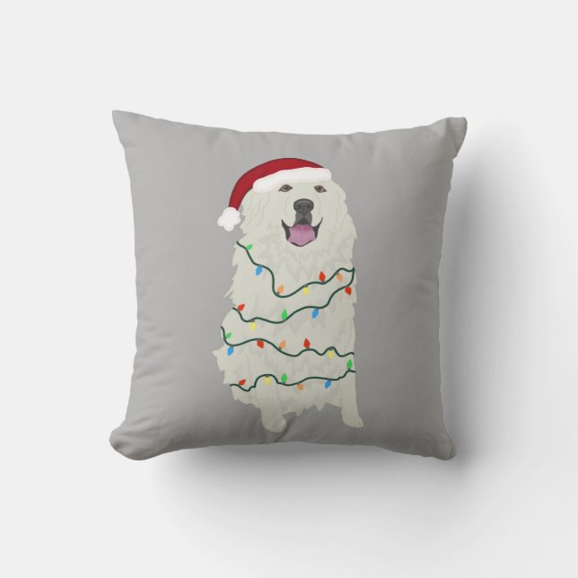 Great Pyrenees Christmas Cushion (Front)