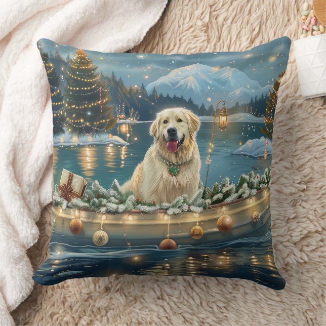 Great Pyrenees Christmas Festive Voyage Cushion (Blanket)