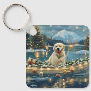 Great Pyrenees Christmas Festive Voyage Key Ring
