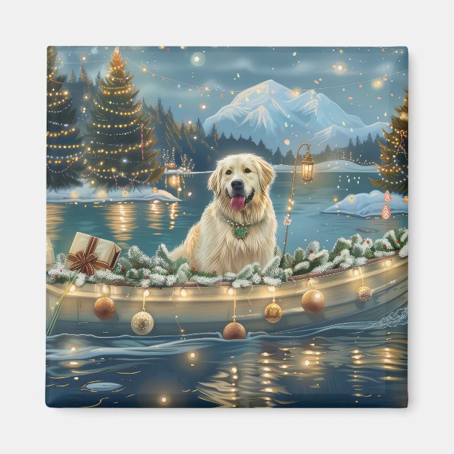 Great Pyrenees Christmas Festive Voyage Magnet (Front)