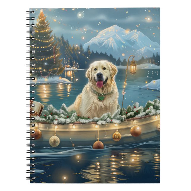 Great Pyrenees Christmas Festive Voyage Notebook (Front)