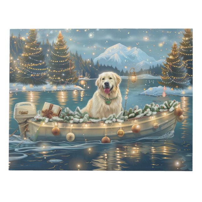 Great Pyrenees Christmas Festive Voyage Notepad (Front)