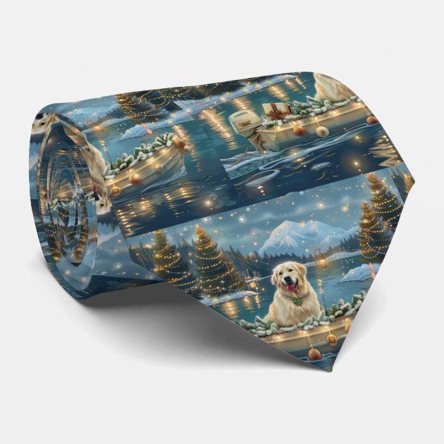 Great Pyrenees Christmas Festive Voyage Tie (Rolled)