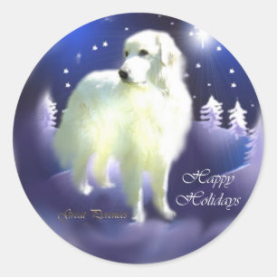 Great Pyrenees Christmas Gifts Classic Round Sticker