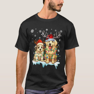 Great Pyrenees Christmas Light Santa Hat Reindeer T-Shirt