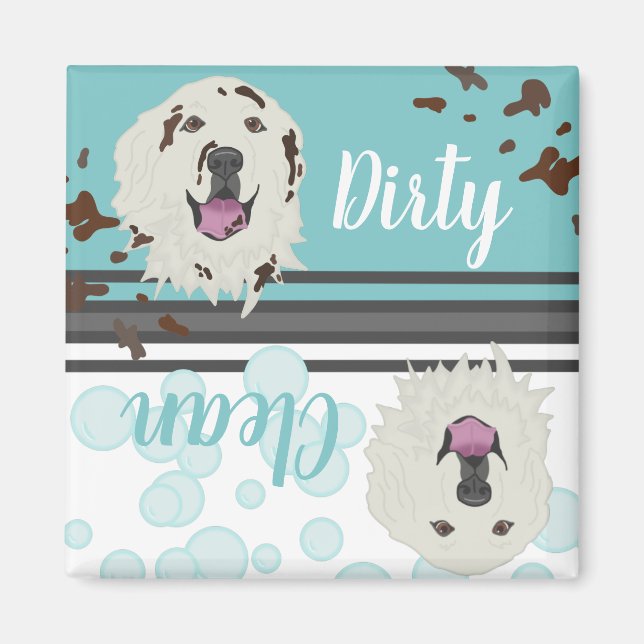 Great Pyrenees Dirty/Clean Dishwasher  Magnet (Front)