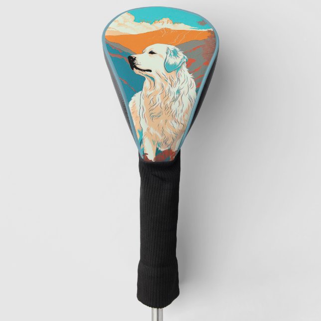 Great Pyrenees Dog 003 - Bruno Pokopen Golf Head Cover (Front)