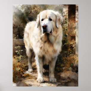 Great Pyrenees Dog Art Print Poster