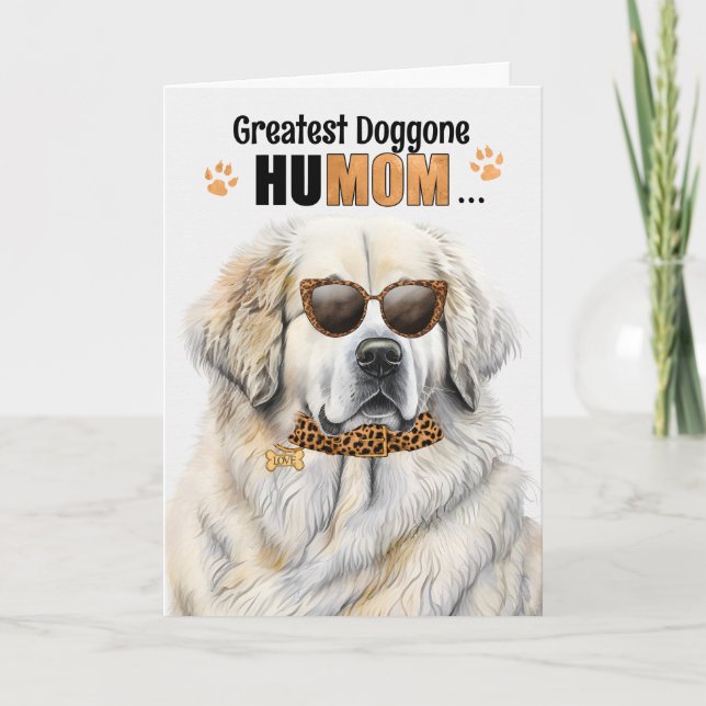 Great Pyrenees Dog Best HuMOM Ever Mother's Day Holiday Card (Front)