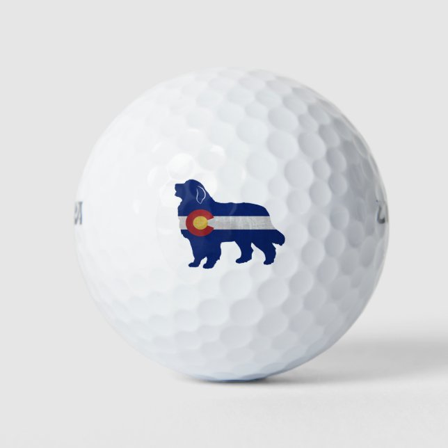 Great Pyrenees Dog Breed Colorado Flag Golf Balls (Front)