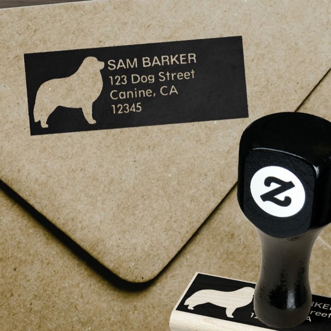 Great Pyrenees Dog Breed Silhouette Return Address Rubber Stamp (Creator Uploaded)