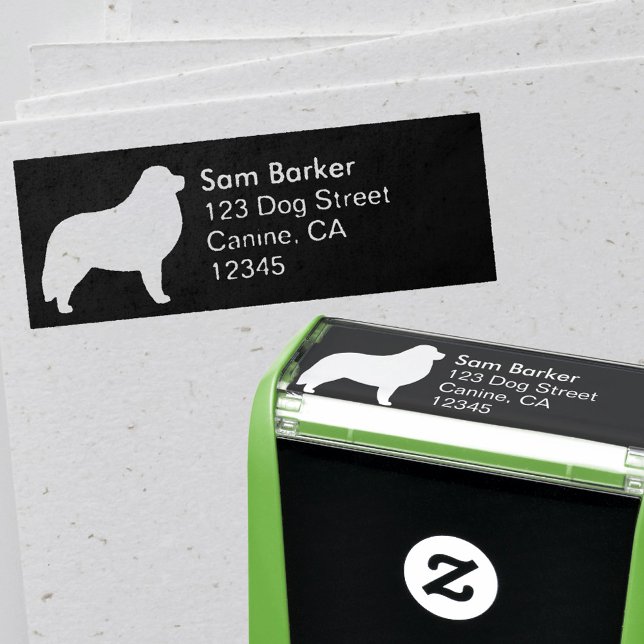 Great Pyrenees Dog Breed Silhouette Return Address Self-inking Stamp (Creator Uploaded)