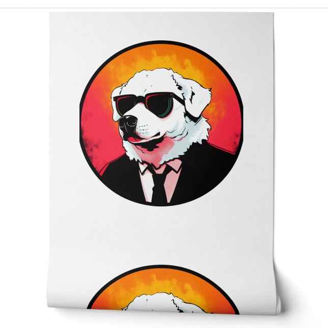 Great Pyrenees Dog Businessman   Wallpaper (Unrolling)