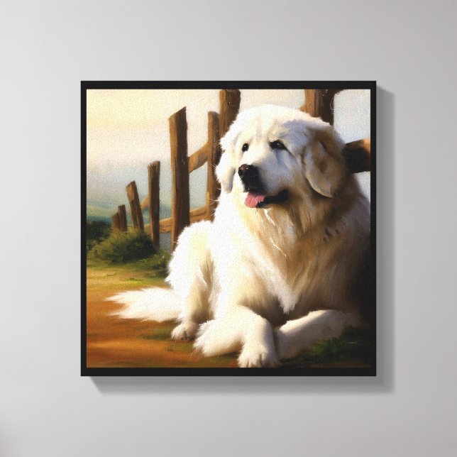 Great Pyrenees Dog Canvas Print (Front)
