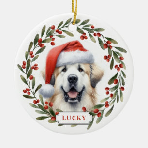 Great Pyrenees Dog Ceramic Circle Ornament