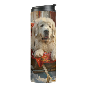 Great Pyrenees Dog Christmas Festive Thermal Tumbler