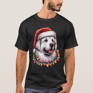 Great Pyrenees Dog Christmas Hat Xmas  T-Shirt